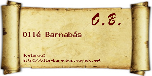 Ollé Barnabás névjegykártya
